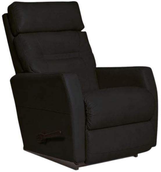 La-Z-Boy® Lennon Charcoal Leather Manual Rocking Recliner-0