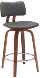 Armen Living Pico Gray/Walnut Swivel Counter Stool-0