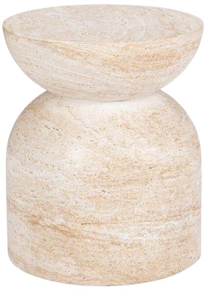 Classic Home Ridgewood Beige Concrete/Fiber Glass Outdoor Stool-4