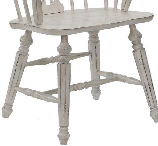 TEI Vintage Estates Antique White Windsor Arm Chair-2