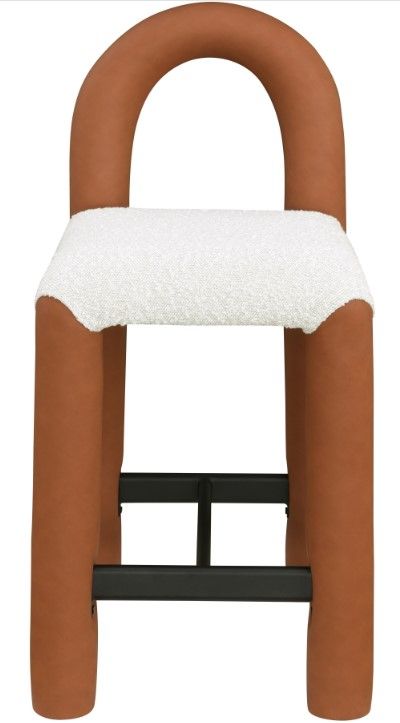 Meridian Furniture Amari Cognac/Cream Upholstered Counter Stool-2