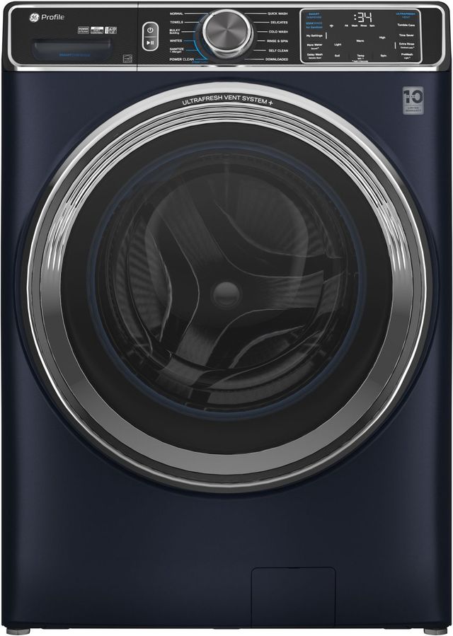 GE Profile™ Sapphire Blue Front Load Washer & Electric Dryer Laundry Pair-1