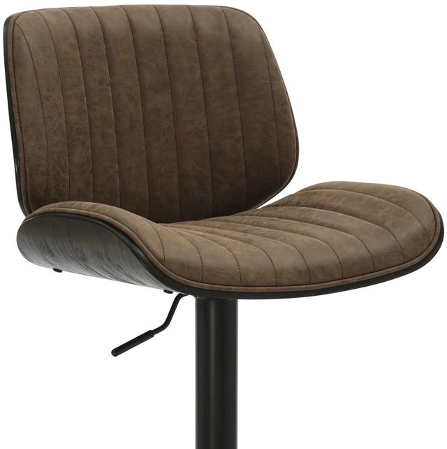 Armen Living Brock Black/Espresso/Vintage Dark Brown Barstool-4