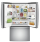 GE® Series 22.2 Cu. Ft. Counter Depth French Door Refrigerator-Stainless Steel-1