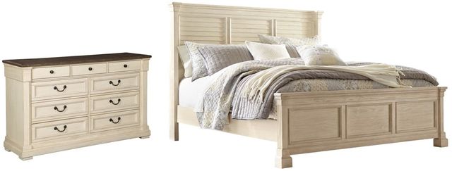 Signature Design by Ashley® Bolanburg 2-Piece Antique White Queen Panel Bed Set-0