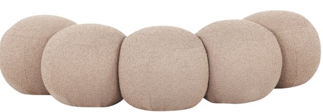 Meridian Furniture Apollo Beige 75" Boucle Fabric Upholstered Bench-1