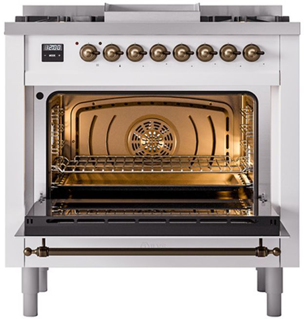 Ilve® Nostalgie II Series 36" Custom RAL Color Pro Style Dual Fuel Range-1