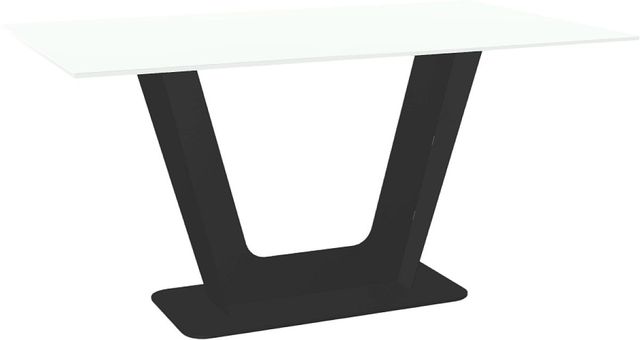 Amisco Customizable Amelia 60" Rectangular Dining Table with 0.5" White Glass Top-0