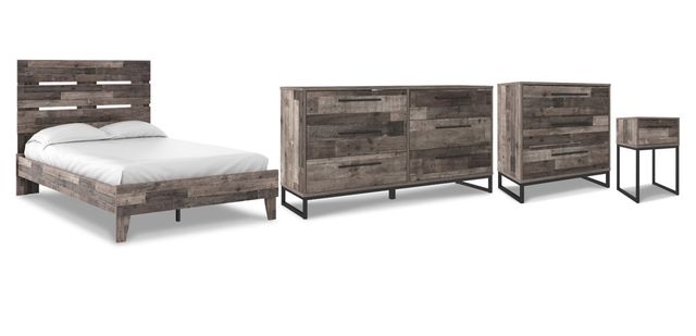 Signature Design by Ashley® Neilsville 4-Piece Multi Gray Full Platform Bed Set-0