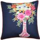 Stylecraft Tinck Dark Blue/Light Green Velvet Throw Pillow-0