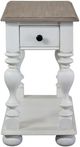 Riverside Furniture Jameson Pale Taupe Top Chairside Table with Antique White Base-2
