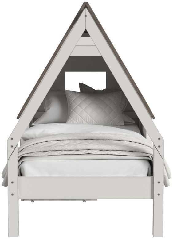 Westwood Design Lodge Cookies/Cream Youth Twin Panel Storage Bed with Half Roof and Window-2