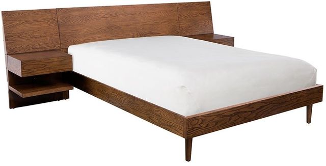 Olliix by INK+IVY Pecan Queen Clark Bed with 2 Nightstands-1