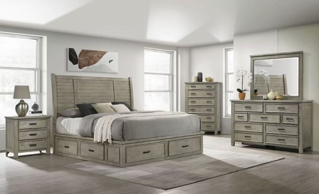 Elements International Sullivan Drift Grey Queen Storage Bed-3
