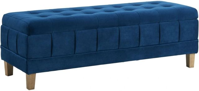 Elements International Crosby Royale Cobalt Storage Ottoman-0