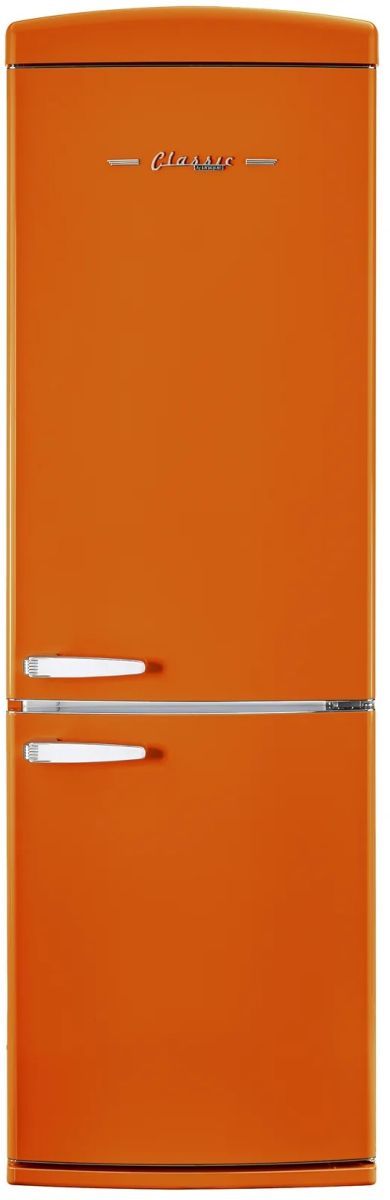 Unique® Appliances Classic Retro 24" 11.7 Cu. Ft. Creamsicle Orange Counter Depth Bottom Freezer Refrigerator-0