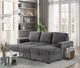 Global Furniture USA U2660-3 3-Piece Corduroy L-Shaped Sectional and Chaise without Pull Out-2