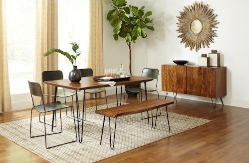Jofran Inc. Nature's Edge Chestnut 60" Dining Table with Black Base-1