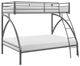 Mazin Furniture Bailey Gray Twin Over Full Bunk Bed -0