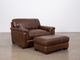 Soft Line Dallas Chestnut All Leather Ottoman-3