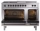 Ilve® Nostalgie II Noblesse 48'' Stainless Steel Pro Style Dual Fuel Range with Burnished Trim-1
