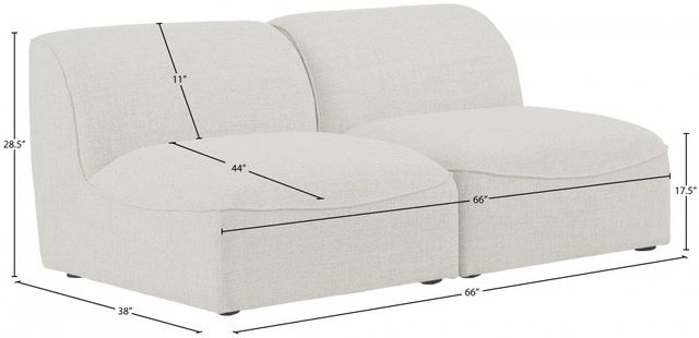 Meridian Furniture Miramar 2-Piece Cream Modular Sofa-2