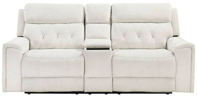 Homelegance® Celeste Beige Double Power Reclining Loveseat with Center Console-2