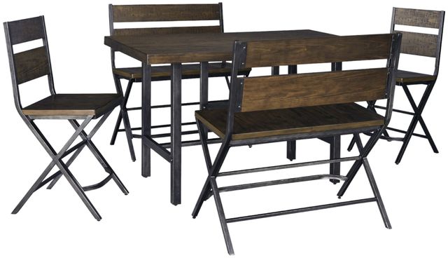 Signature Design by Ashley® Kavara 5-Piece Medium Brown Counter Height Dining Set-0
