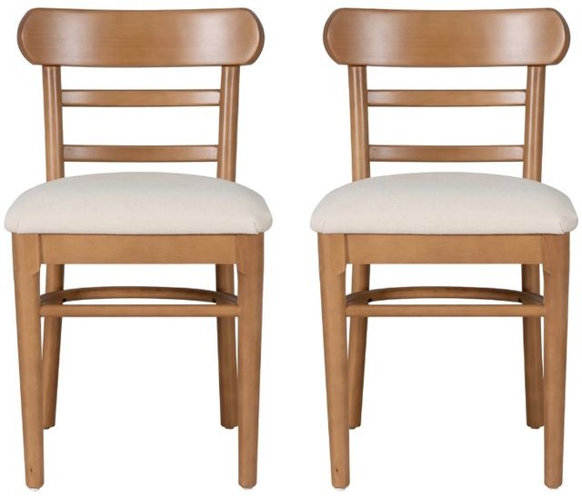 Linon Mariah 2-Piece Beige/Gray Dining Chair Set-3