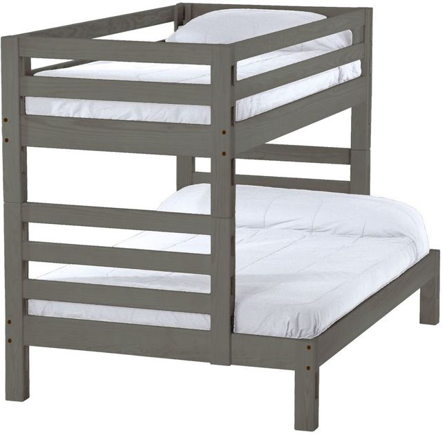 Crate Designs™ Furniture Graphite Twin XL/Full XL Tall Ladder End Cutaway Bunk Bed-0