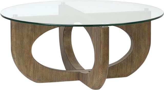 Magnussen Home® Lainey Glass Top Cocktail Table with Almond Base-0