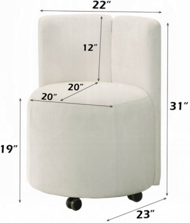 ACME Furniture Blayde 2-Piece White Swivel Side Chair Set-2