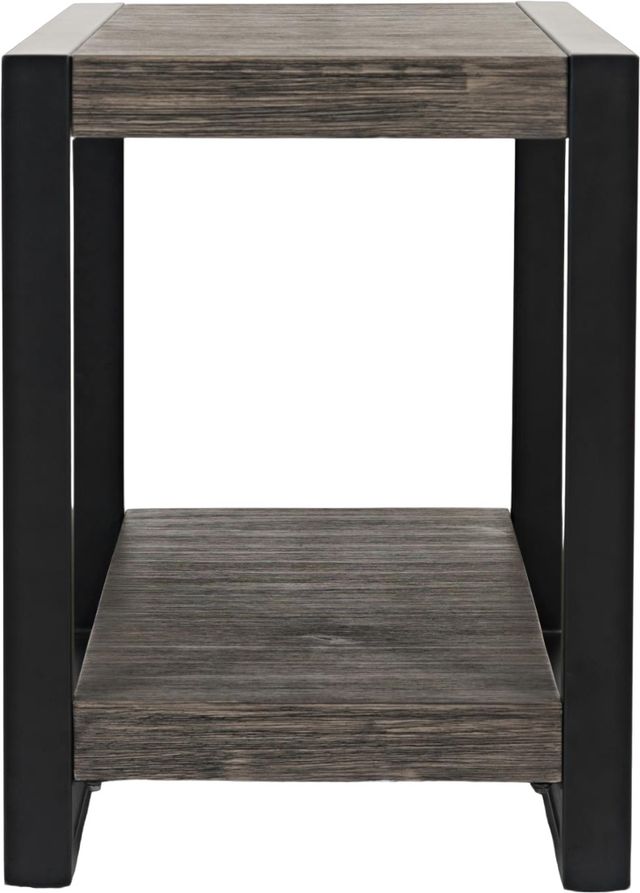 Jofran Inc. Pinnacle Platinum Chairside Table with Black Frame-1