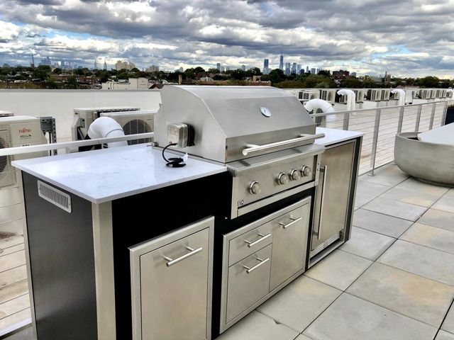 XO Pro-Grade Luxury Designer 99" White Outdoor Kitchen Island -3