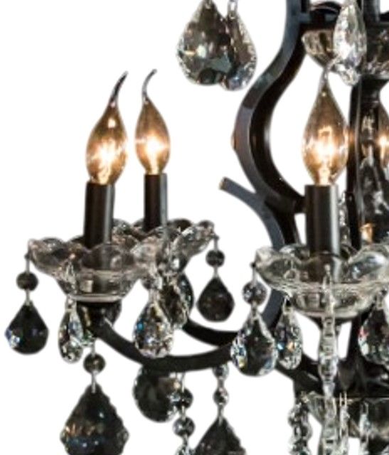 Michael Amini® Beauport Black/Clear 6-Light Chandelier-1