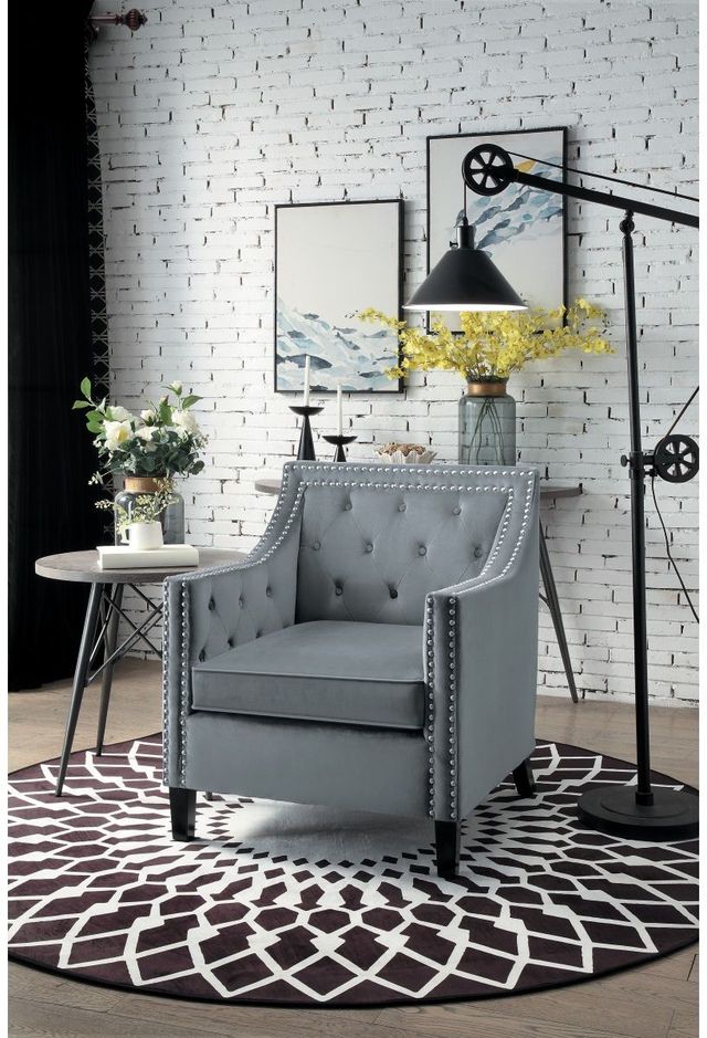 Mazin Furniture Grazioso Dark Gray Accent Chair-2