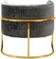 TOV Furniture Magnolia Slub Grey Chair with Gold Base-2