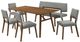 Armen Living Channell 6-Piece Charcoal/Walnut Dining Table Set with Bench-0