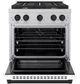ZLINE Autograph Edition 30" Satin Stainless Steel Pro Style Gas Range with White Matte Door and Matte Black Accents-1