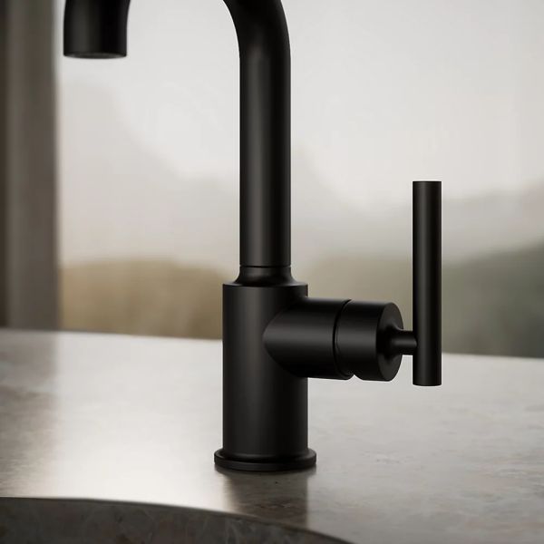 KOHLER® Purist® Matte Black Single-Handle Bar Sink Faucet-3