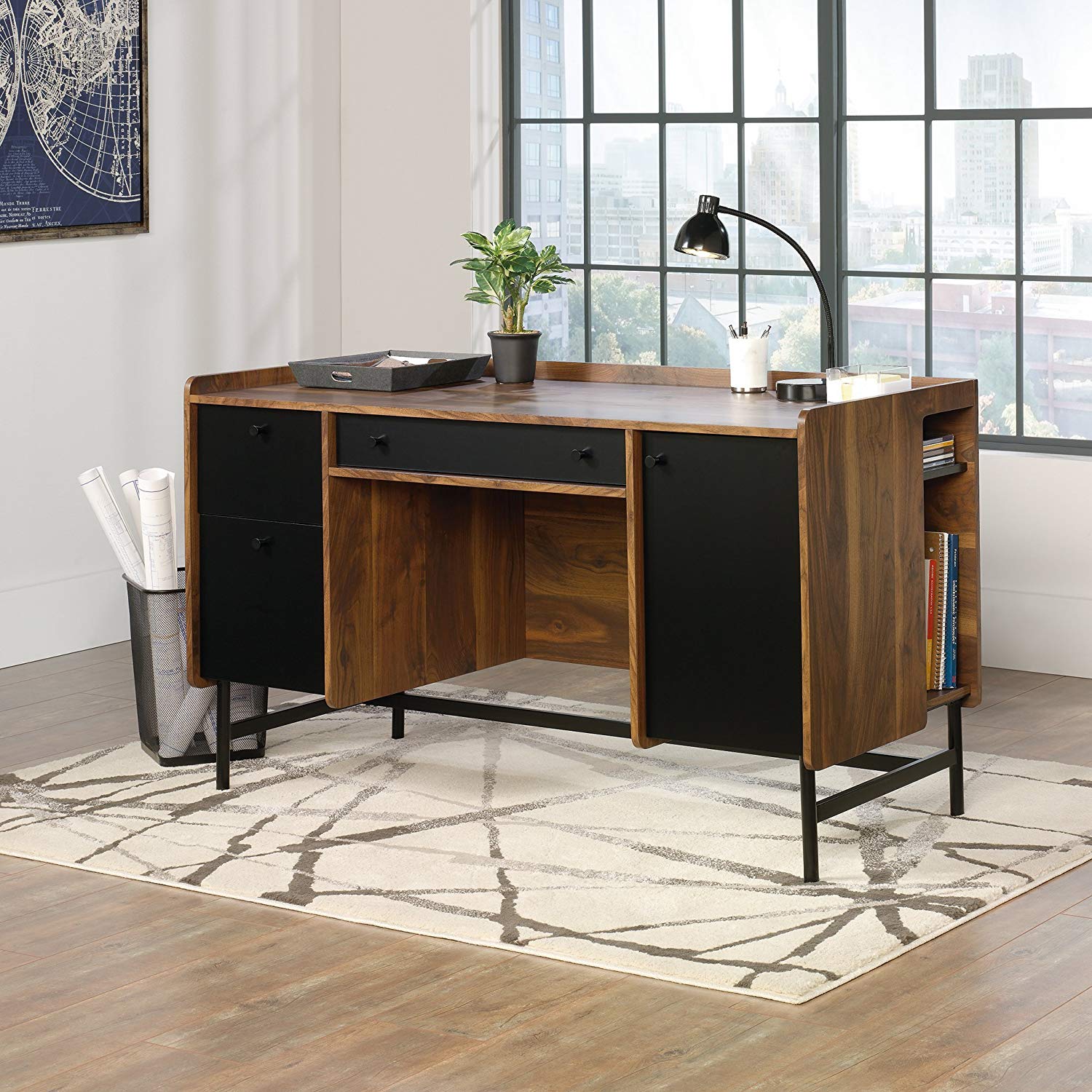 Sauder Harvey Park Grand Walnut Desk Pieratt s