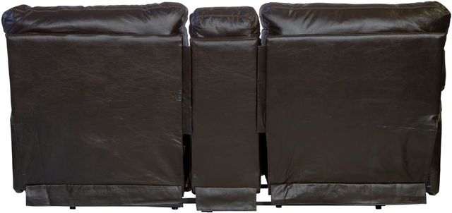 Catnapper® Wembley Chocolate Leather Power Lay Flat Reclining Console Loveseat with Power Adjustable Headrest-3