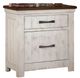Furniture of America® Alyson Distressed White/Walnut Nightstand-0