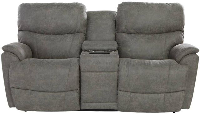 La-Z-Boy® Trouper Charcoal Power Reclining Loveseat with Console, Headrest, and Lumbar-1