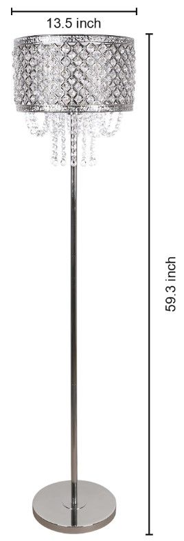 Classy Living Crystal Elegance I Polished Nickel Floor Lamp-1