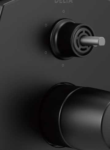 Delta Stryke® 14 Series Matte Black Integrated Diverter Trim with Six Function Diverter Less Diverter Handle-1