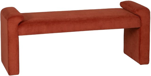 Linon Lollie Rust Corduroy Bench-0