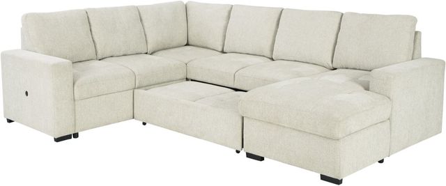 Signature Design by Ashley® Millcoe 3-Piece Linen Right-Arm Facing Sofa Sectional and Chaise with Pop Up Bed-1