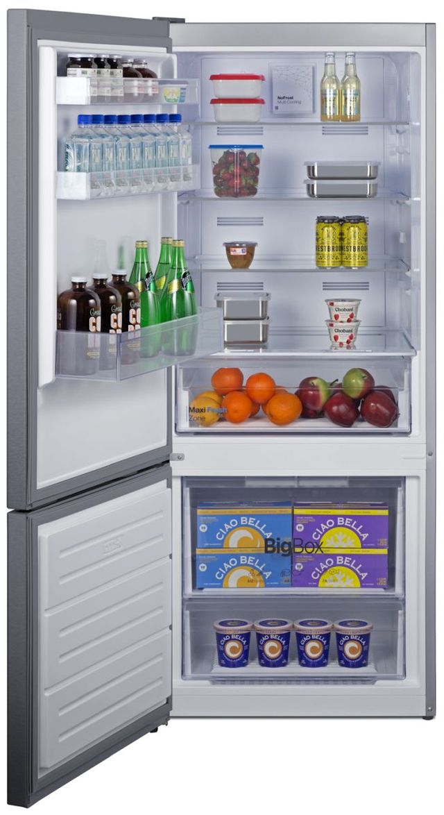 Summit® 28 in. 15.1 Cu. Ft. Stainless Steel Counter Depth Bottom Freezer Refrigerator-3