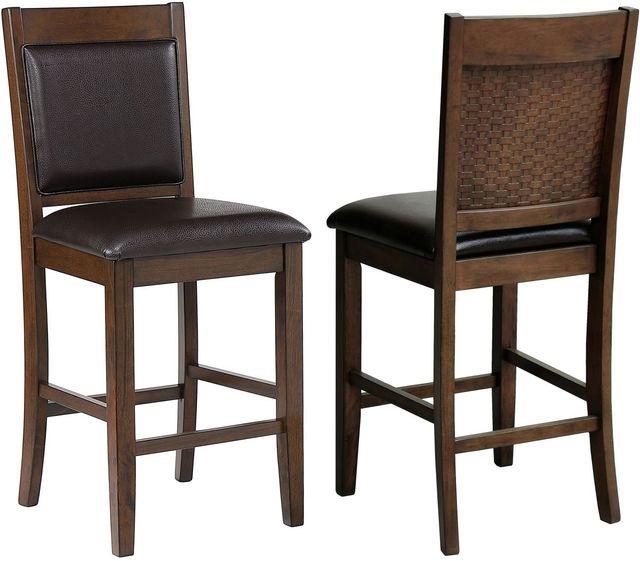 Coaster® Dewey 2-Piece Brown Upholstered Counter Chairs-0